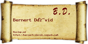 Bernert Dávid névjegykártya